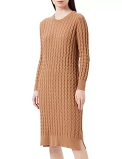 Sukienki - GANT Damska sukienka D1. Twisted Cable Dress, Roasted Walutut, XL - grafika 1