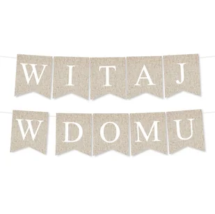 BANER napis Witaj w Domu - Kraft Girlanda - Dekoracje sali - miniaturka - grafika 1