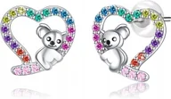 Biżuteria dla dzieci - SREBRNE KOLCZYKI KOALA SERCE DLA DZIEWCZYNKI SREBRO PRÓBA 925 - miniaturka - grafika 1