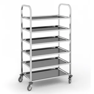 B2B Partner Wózek półkowy ze stali nierdzewnej, 845x525x1550 mm, 5 półek 434064 - Wózki na żywność - miniaturka - grafika 1