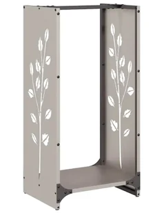 Elior Stojak na drewno opałowe srebrny R9-N66 - Akcesoria kominkowe - miniaturka - grafika 1