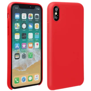 Silikonowe półsztywne etui Apple iPhone X / XS, miękkie w dotyku, matowe wykończenie — czerwone - Etui i futerały do telefonów - miniaturka - grafika 1