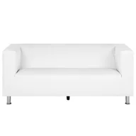 Sofy i kanapy - Beliani Sofa trzyosobowa skóra ekologiczna biała FLORO - miniaturka - grafika 1