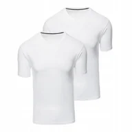 Koszulki męskie - Zestaw 2 białych męskich t-shirtów bawełna koszulki basic Ombre Z101 V4 M - miniaturka - grafika 1