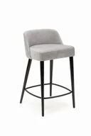 Taborety i hokery - Mirek 1 hoker niski tapicerowany tkanina do wyboru nogi czarne - miniaturka - grafika 1