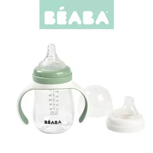 Beaba, Butelka treningowa, 2w1, tritanowa 210 ml, Sage green - Butelki dla niemowląt - miniaturka - grafika 1