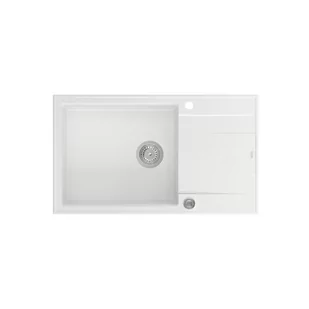 QUADRON Zlewozmywak EVAN 136 XL biały, elementy stalowe, k.pneum. HCQE58650U1_BS_P2O0 Z - Zlewozmywaki - miniaturka - grafika 1