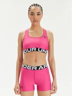 Bielizna sportowa damska - Under Armour Biustonosz sportowy Ua Hg Authentics Mid Branded 1383544-686 Różowy Compression Fit - miniaturka - grafika 1