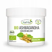 Suplementy naturalne - NatVita Ashwagandha BIO Withania Somnifera Żeń-szeń indyjski korzeń mielony 130 g 5902096509960 - miniaturka - grafika 1