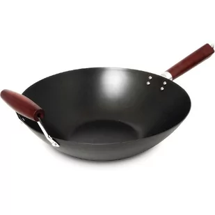 Emro Aziatica Wok pekiński ze stali węglowej z rączką i uchwytem 36cm - Emro Aziatica 2208-uniw - Ściereczki, gąbki, czyściki - miniaturka - grafika 1