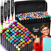 Kredki, ołówki, pastele i pisaki - MARKERY ALKOHOLOWE DWUSTRONNE PISAKI ZESTAW DUŻY ETUI 80SZT - miniaturka - grafika 1