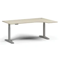 Stoły i stoliki do biura - Stół z regulacją wysokości, elektryczny, 675-1325 mm, narożnik prawy, blat 1800x1200 mm, podstawa szara, grafit - miniaturka - grafika 1