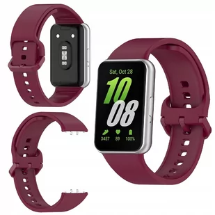 Pasek Bizon Strap Watch Silicone do Galaxy Fit 3, burgundowy - Akcesoria do smartwatchy - miniaturka - grafika 1