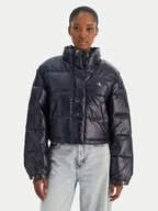 Kurtki damskie - Calvin Klein Jeans Kurtka zimowa Shine Crop LV047D504G Granatowy Regular Fit - miniaturka - grafika 1