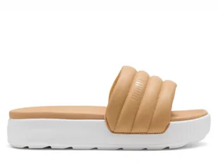 Klapki damskie Puma 39539910 KARMEN SLIDE PUFFY WMNS Beżowe - Klapki i japonki damskie - miniaturka - grafika 1