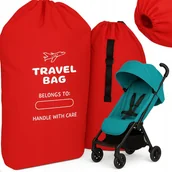 Akcesoria podróżnicze - POKROWIEC OCHRONNY NA WÓZEK WOREK DO SAMOLOTU AUTA TORBA UNIWERSALNY CZERWO - miniaturka - grafika 1