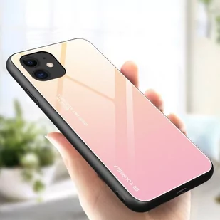 Gradient Glass etui pokrowiec nakładka ze szkła hartowanego iPhone 12 mini różowy - Etui i futerały do telefonów - miniaturka - grafika 3