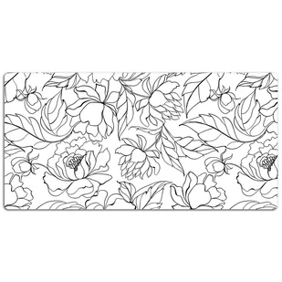 Mata z nadrukiem na biurko Kwiaty piwonii 120x60 cm, Dywanomat - Podkładki na biurko - miniaturka - grafika 1