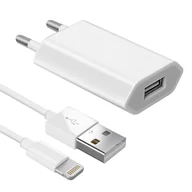 Ładowarki do telefonów - Kabel Lightning do ładowarki sieciowej USB (iPod, iPhone) — biały - miniaturka - grafika 1