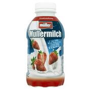 Kefiry, jogurty, maślanki - Müller - Mullermilch o smaku truskawkowym - miniaturka - grafika 1