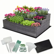 Szklarnie ogrodowe - Skrzynie na warzywa warzywniak donica IMPREGNOWANY 120x90 ZESTAW EKO / Wamar-Sosenka - miniaturka - grafika 1