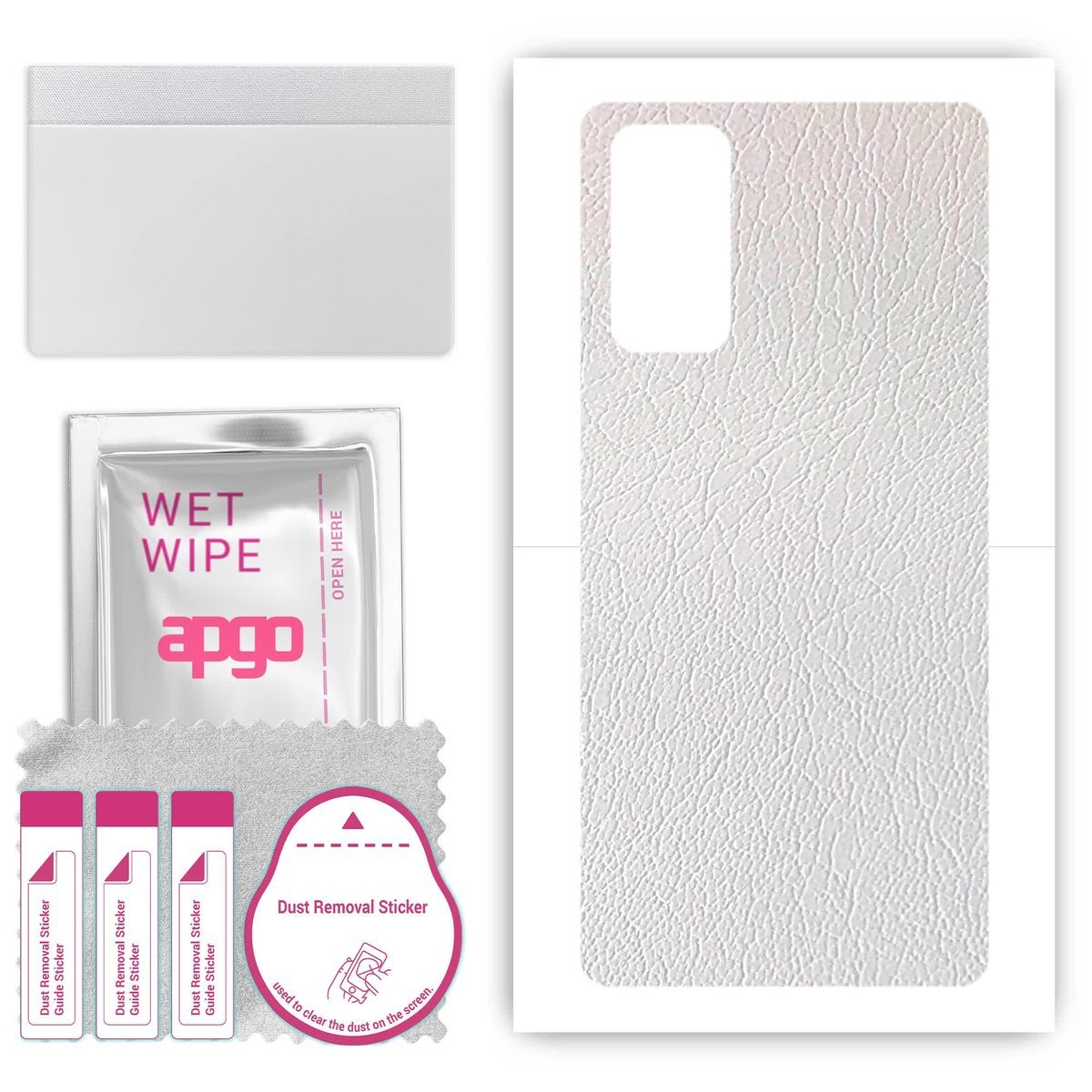 Folia naklejka skórka strukturalna na TYŁ do Samsung Galaxy S20 FE - Skóra Biała - apgo SKINS