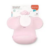 Śliniaki i fartuszki - BabyOno silikonowy śliniak z regulowanym zapięciem Różowy 1639/02 - miniaturka - grafika 1