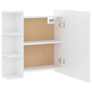 Lumarko Szafka z lustrem i oświetleniem LED, biała, 70x16,5x60 cm - Toaletki - miniaturka - grafika 12
