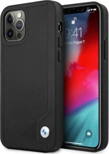 BMW Etui BMW BMHCP12MRCDPK iPhone 12/12 Pro 6,1" czarny/black hardcase Leather Deboss - Etui i futerały do telefonów - miniaturka - grafika 1