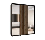 Szafy - Szafa przesuwna Garderoba SAPPORO 2 190 gł. 60 czarny/artisan - miniaturka - grafika 1