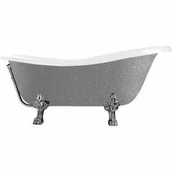 Wanny - Besco WKO-170-GSC OTYLIA GLAM SREBRNA wanna wolnostojąca 170 x 77 nogi chrom - miniaturka - grafika 1