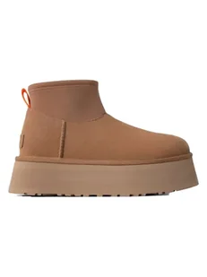 UGG Skórzane botki "Classic Mini Dipper" w kolorze jasnobrązowym - Botki damskie - miniaturka - grafika 1