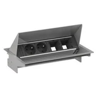 Gniazdka elektryczne - BACHMANN CONEO Set 2xUTE 2xCM 0.2m GST18 białe aluminium - miniaturka - grafika 1