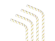 Słomki do napojów - Słomki papierowe w paski - 19,5 cm - 10 szt. - miniaturka - grafika 1