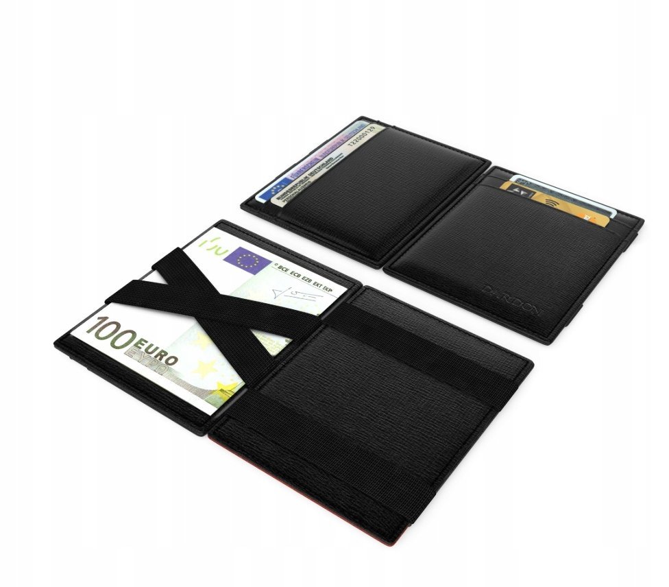 Portfel męski skórzany Magic Wallet DARDON SLIM czarny RFID-OCHRONA KART