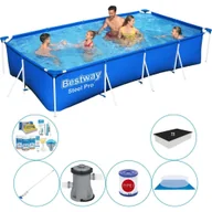 Baseny ogrodowe - Super zestaw basenowy - Bestway Fast Set 400x211x81 cm Rund - miniaturka - grafika 1