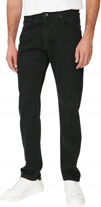 TRENDYOL CZARNE JEANSY MĘSKIE PROSTE Z BAWEŁNY 34 J5A