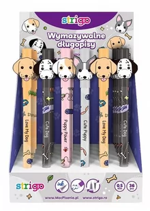DŁUGOPIS WYMAZYWALNY ZE SKUWKĄ PIES, STRIGO - Długopisy - miniaturka - grafika 1