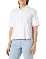 Bluzki damskie - Gerry Weber Damska bluzka z odkrytymi rękawami do połowy rękawów, z odkrytymi rękawami, bluzka z długim rękawem, jednokolorowa, biały/biały, 34 - miniaturka - grafika 1