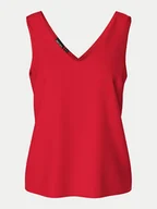 Koszulki i topy damskie - Pieces Top Franan 17146424 Czerwony Regular Fit - miniaturka - grafika 1