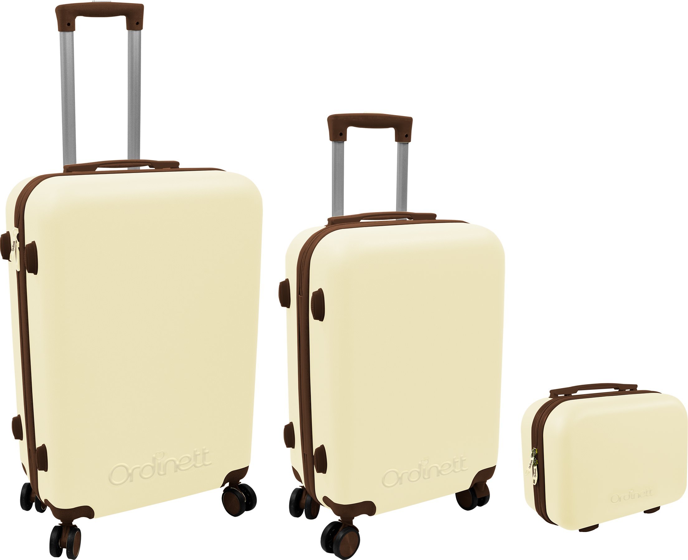 Suitcase set 3 pcs. 60L 42x25x64cm + 43L 36x23x56cm + 15L 24x17x33cm white 8000303316374