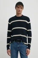 Swetry męskie - Pepe Jeans sweter bawełniany CAIRO kolor granatowy lekki PM702444 - miniaturka - grafika 1