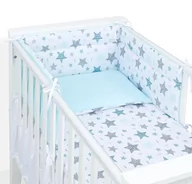 Pościel dla dzieci - MAMO-TATO 3-el dwustronna pościel dla niemowląt 90x120 do łóżeczka 60x120 - Starmix turkus / turkus - miniaturka - grafika 1
