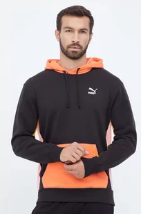 Puma bluza bawełniana męska kolor czarny z kapturem wzorzysta - Bluzy męskie - miniaturka - grafika 1