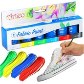 Zabawki kreatywne - Farby Do Tkanin Ubrań Butów Barwnik Do Malowania Na Tkaninach Zestaw Farb Do Odzieży Materiału 6x20ml - miniaturka - grafika 1
