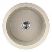 Zlewozmywaki - LAVEO SBD 488Y Zlewozmywak granitowy 1 komora Wymiary: ? 510x205 mm Wykończenie: beż W zestawie z syfonem Space Saving i korkiem klik-klak - miniaturka - grafika 1