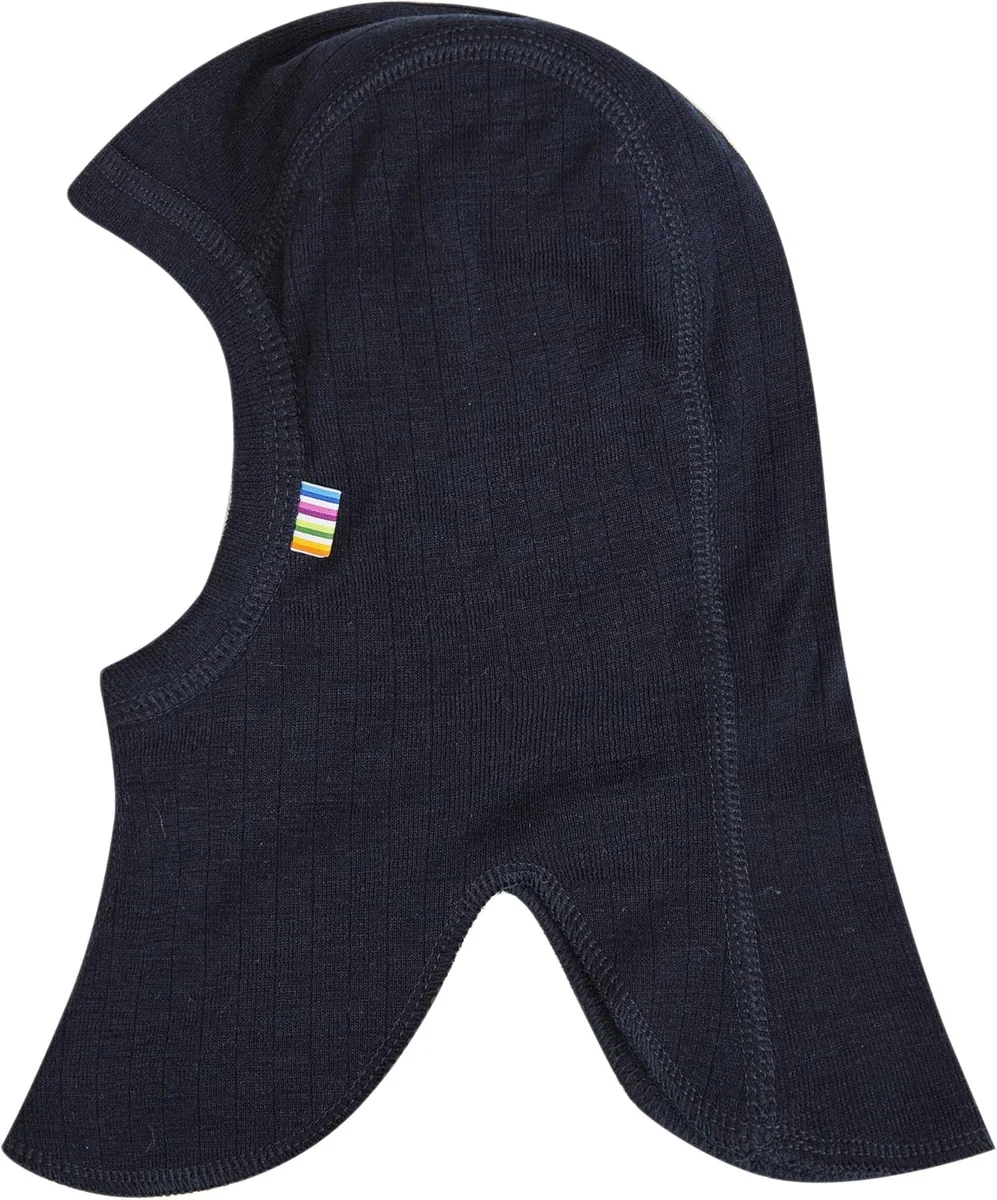Dziecięcy szalik balaclava z wełny merino niebieski rozmiar 45