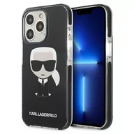 Etui i futerały do telefonów - Karl Lagerfeld KLHCP13XTPEIKK iPhone 13 Pro Max 6,7" hardcase czarny/black Iconik Karl - miniaturka - grafika 1