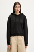 Bluzy damskie - Vans bluza bawełniana damska kolor czarny z kapturem gładka VN000RAHBLK1 - miniaturka - grafika 1