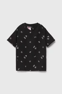 adidas t-shirt dziecięcy x Star Wars kolor czarny wzorzysty - Koszulki dla chłopców - miniaturka - grafika 1